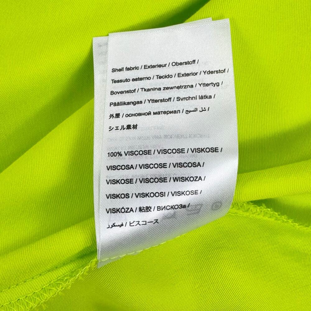 Farm Rio Womens Satin Circle Cut Out Viscose Midi Dress Size Large Lime - Picture 12 of 16